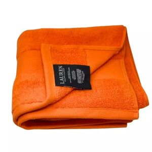 RALPH LAUREN WESCOTT Summer Orange Premium Soft Cotton 16 x 30"  Hand Towel NEW